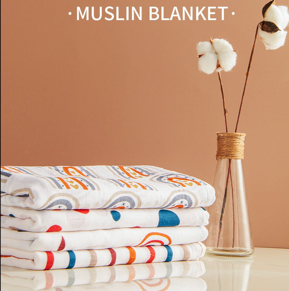 2 Pieces Pack Muslin Cotton Baby Swaddles/Blankets childrensterritory