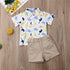 Toddler Boys Dinosaur Print Shirt and Khaki Shorts Set childrensterritory