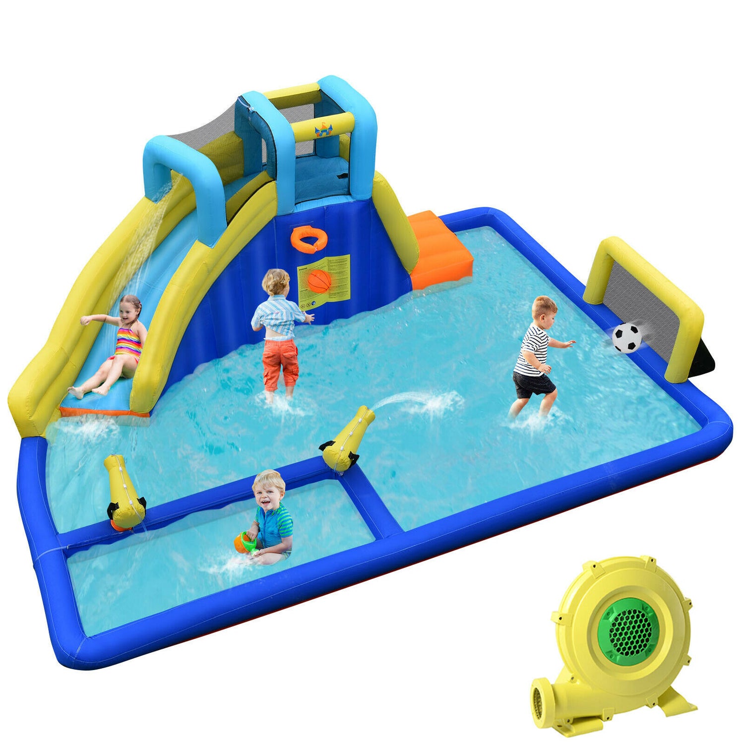 6-in-1 Mega Inflatable Water Slide Bounce House for Kids childrensterritory