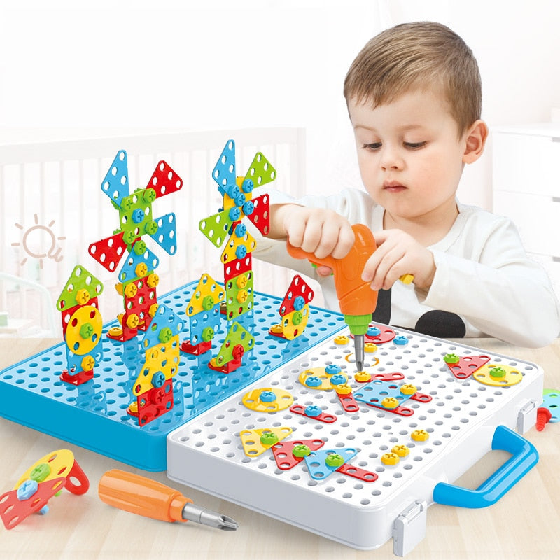 Kids 3D Puzzle Toys | Drill Screw Nut Pretend Play Tool Set childrensterritory