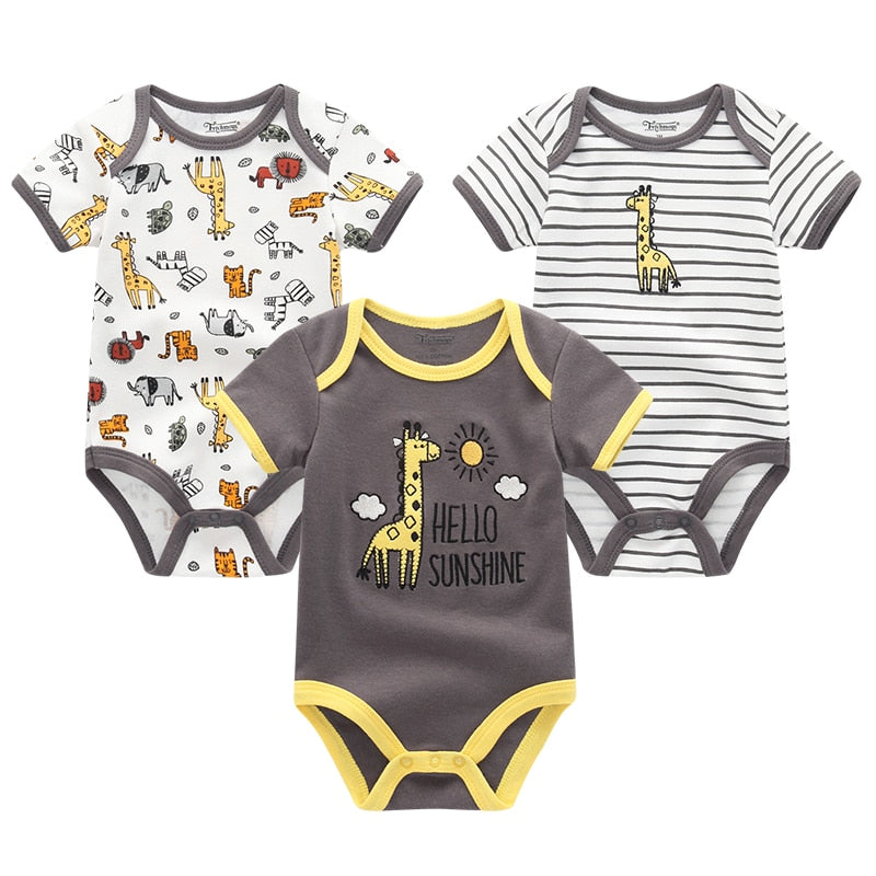 3 Pieces Baby Unisex Cotton Rompers/Jumpsuits childrensterritory