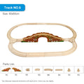 Wood Train Track Railway Toy Set for Kids childrensterritory