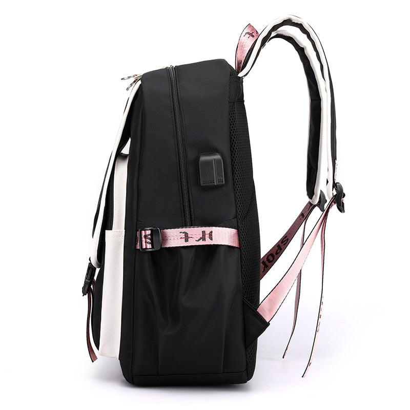 Kids/Teen Canvas School Bag/Backpack With USB Port childrensterritory