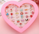 Kids Girls 10/20/36 pcs Cute Adjustable Rings | Makeup Toys childrensterritory