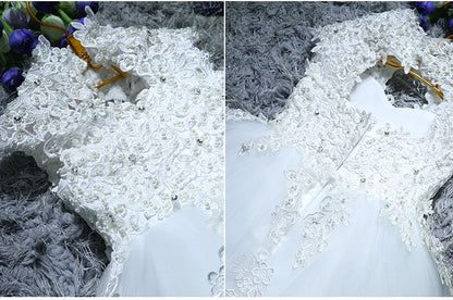 Kids Girls Pearls/Beads Decorated Christening Dresses childrensterritory