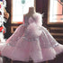 Sequined Top Feather Edge Tiered Birthday Dress for Little Girls childrensterritory