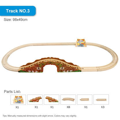 Wood Train Track Railway Toy Set for Kids childrensterritory
