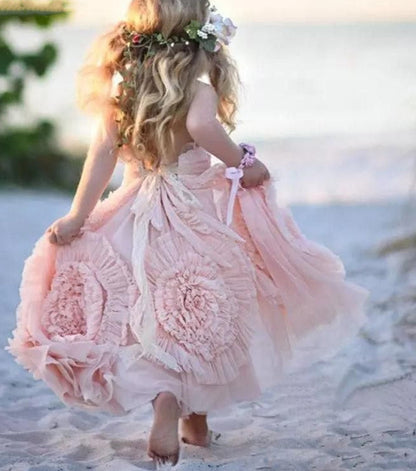 Lace Applique Pageant Flower Girls Dresses For Kids childrensterritory