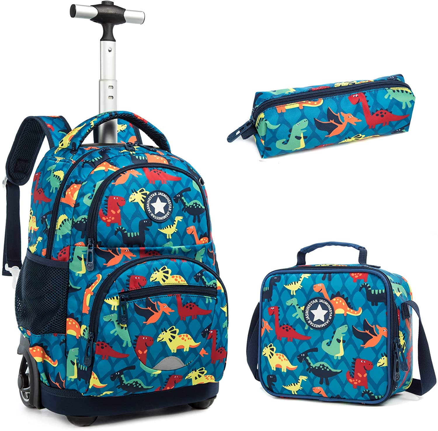 Kids 16-inch Rolling Luggage Bags School Backpack Set childrensterritory