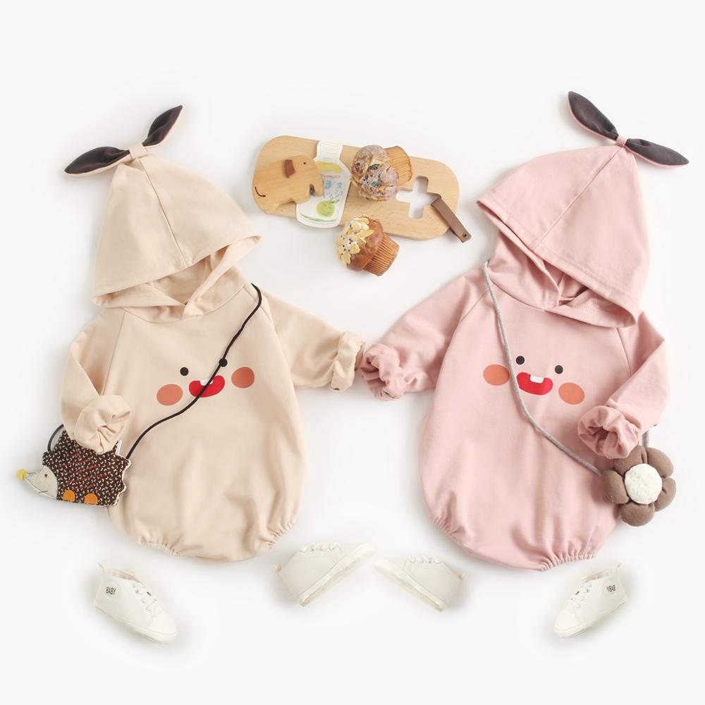 Baby Girls Cartoon Hooded Warm Cotton Bodysuits childrensterritory