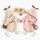 Baby Girls Cartoon Hooded Warm Cotton Bodysuits childrensterritory