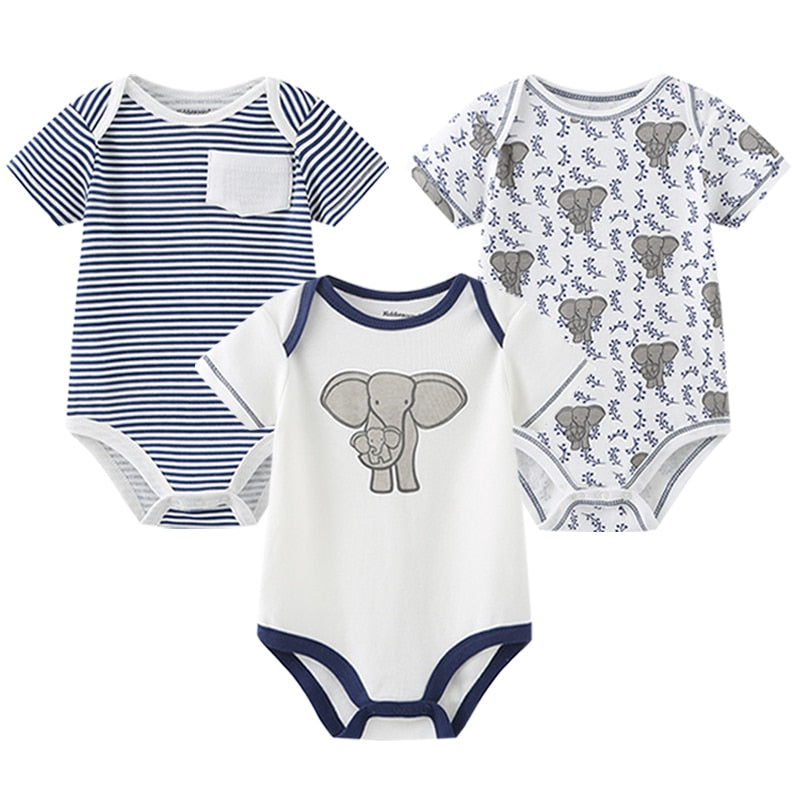 3 Pieces Baby Unisex Cotton Rompers/Jumpsuits childrensterritory