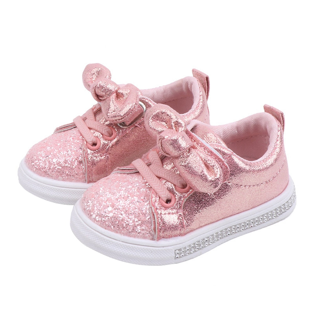 Bowknot Shinny Soft Sole Baby Girl Shoes/Sneakers childrensterritory