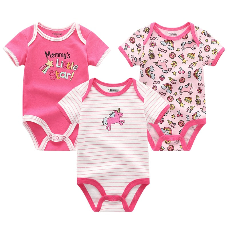 3 Pieces Baby Unisex Cotton Rompers/Jumpsuits childrensterritory