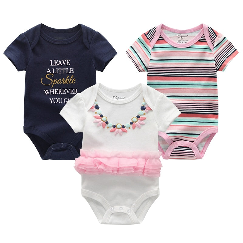 3 Pieces Baby Unisex Cotton Rompers/Jumpsuits childrensterritory
