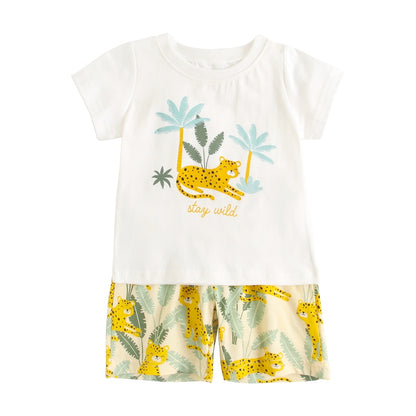 Tiger Print Baby Boys 2 Piece Cotton Clothing Set childrensterritory