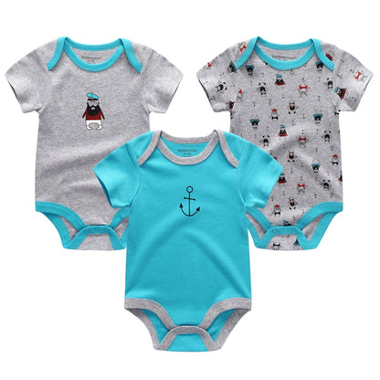3 Pieces Baby Unisex Cotton Rompers/Jumpsuits childrensterritory
