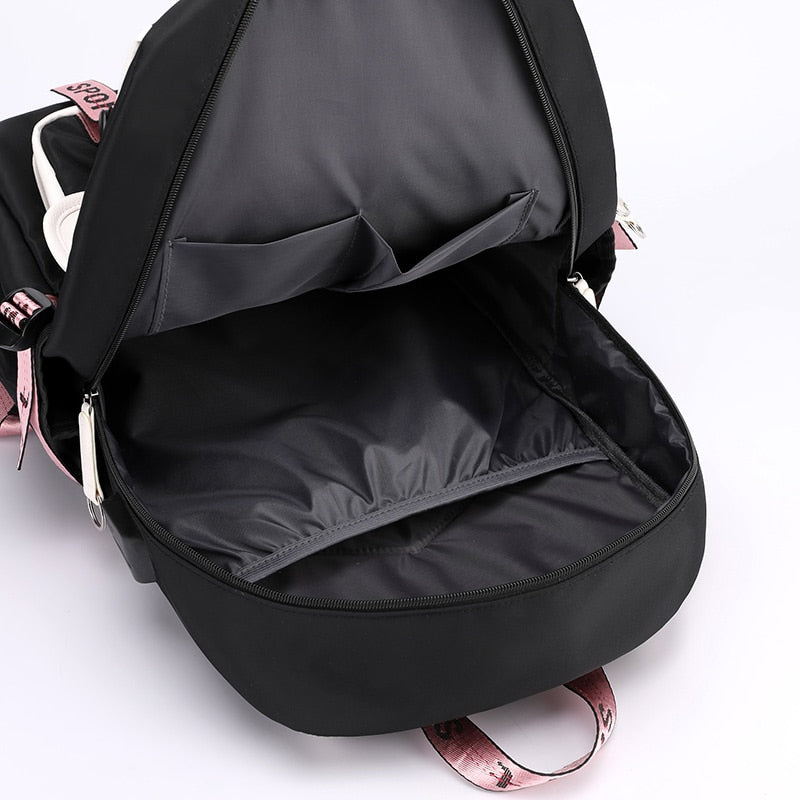 Kids/Teen Canvas School Bag/Backpack With USB Port childrensterritory