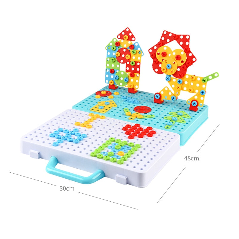 Kids 3D Puzzle Toys | Drill Screw Nut Pretend Play Tool Set childrensterritory