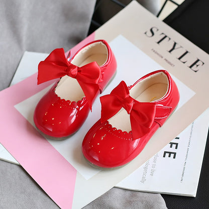Baby/Kids Girls Bow Patent Leather Princess Shoes childrensterritory