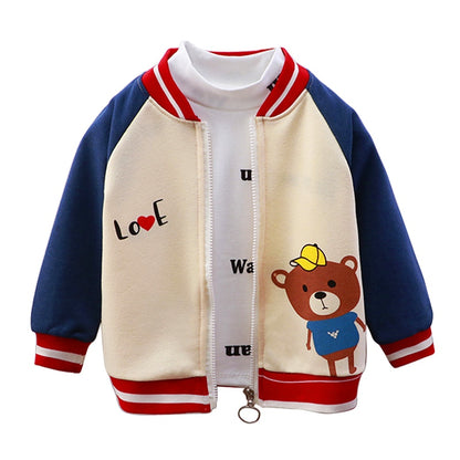Baby/Kids Letter Cartoon Print Zipper Jacket for Boy childrensterritory