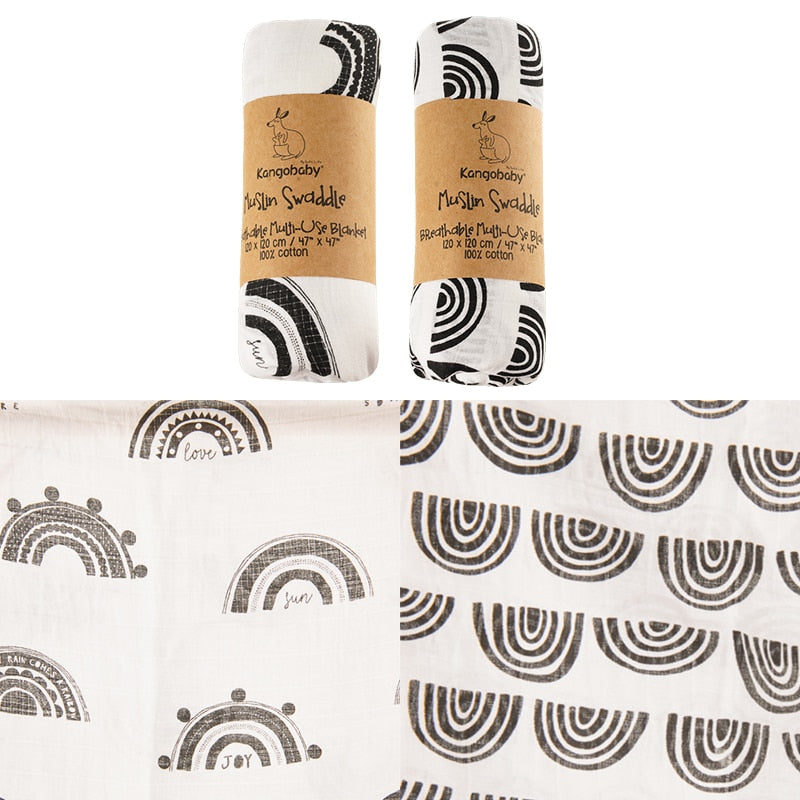 2 Pieces Pack Muslin Cotton Baby Swaddles/Blankets childrensterritory