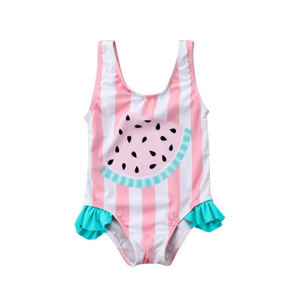 Lovely Watermelon Print Baby Girls Swimwear childrensterritory