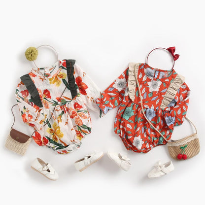 Floral Print Princess Baby Girl Cotton Bodysuits childrensterritory