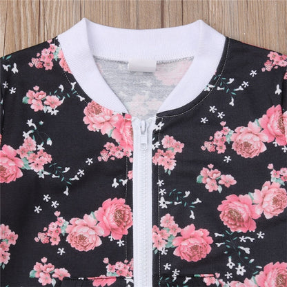 Kids Girls Floral Print Sweatshirt &amp; Pants Set | Tracksuit childrensterritory