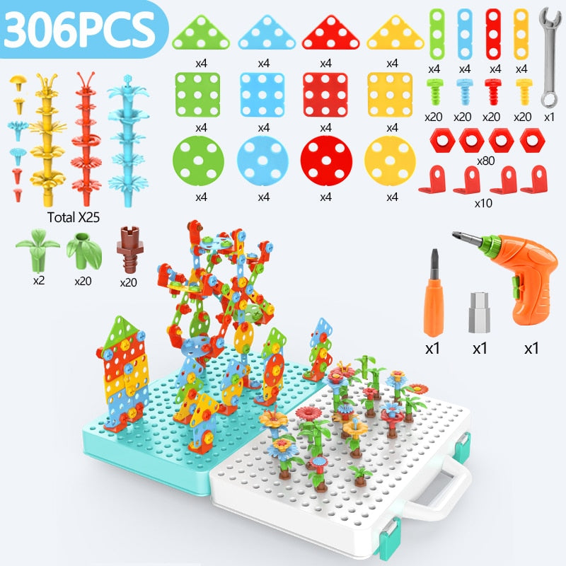 Kids 3D Puzzle Toys | Drill Screw Nut Pretend Play Tool Set childrensterritory