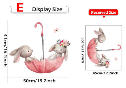 Bunny in Love Pink Wall Decals for Baby Girls Room childrensterritory
