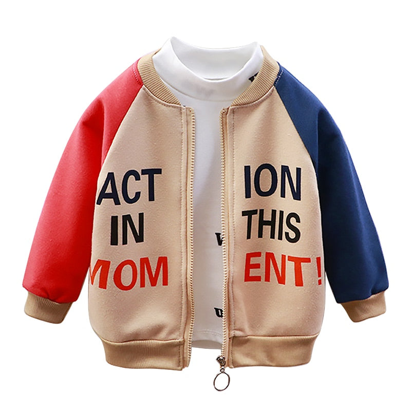 Baby/Kids Letter Cartoon Print Zipper Jacket for Boy childrensterritory