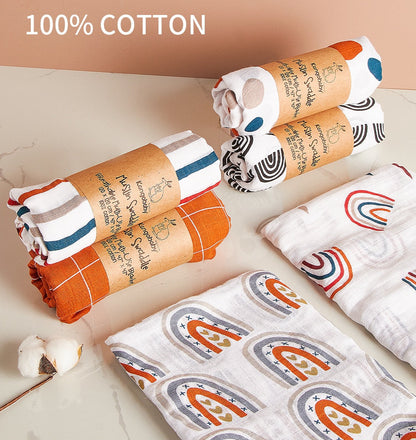 2 Pieces Pack Muslin Cotton Baby Swaddles/Blankets childrensterritory