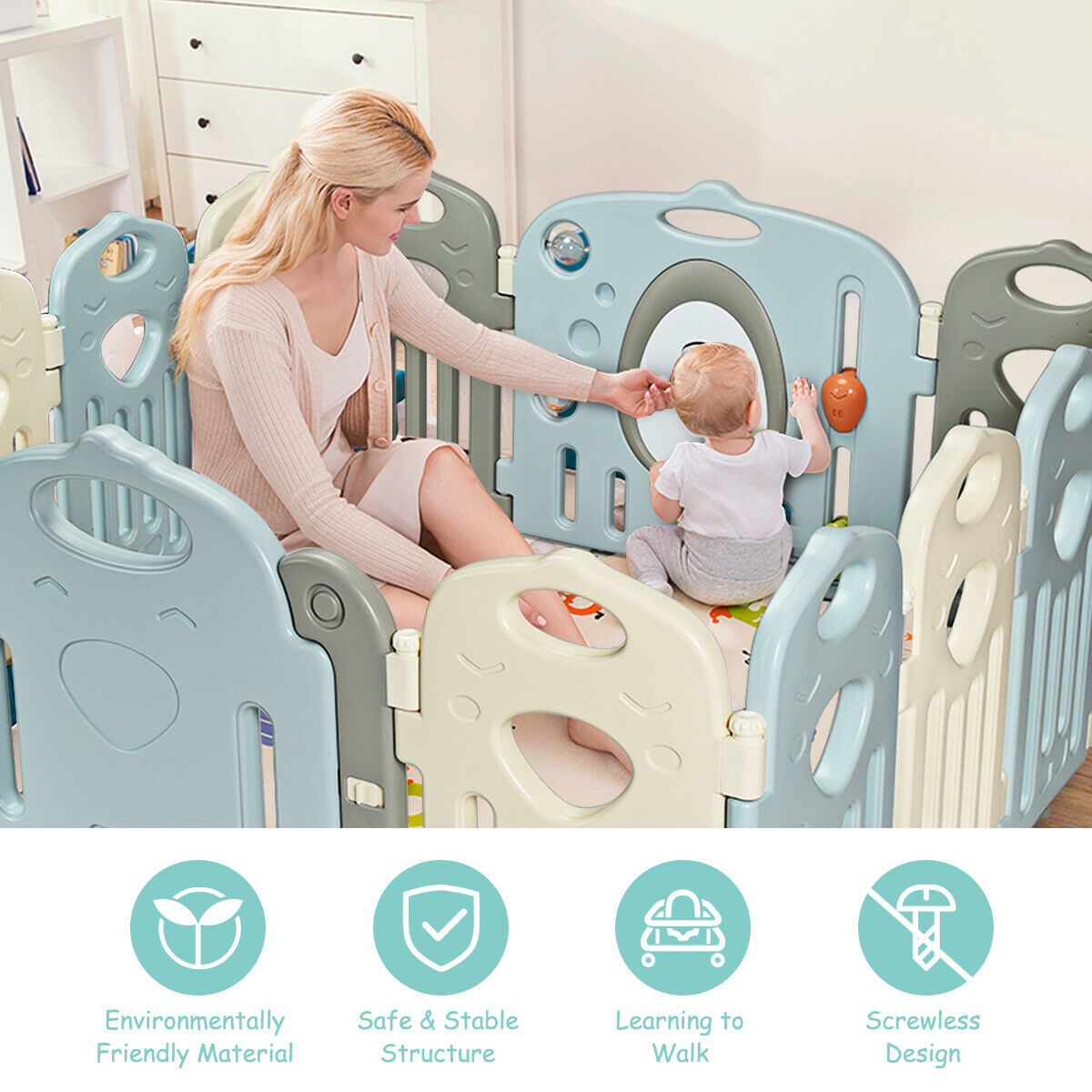 14 Panel Safety Play Yard | Baby Playpen childrensterritory