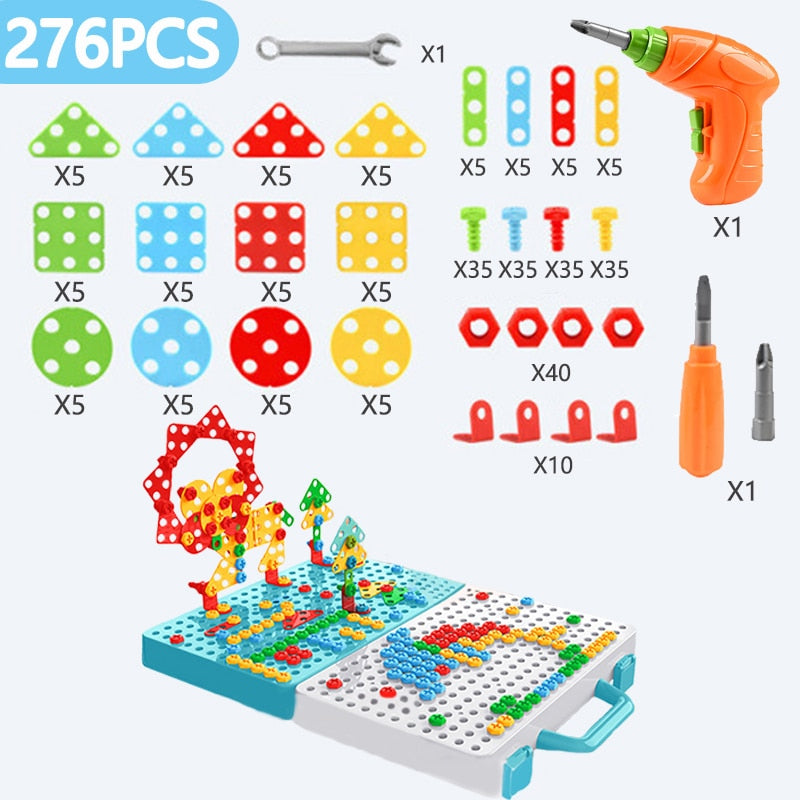 Kids 3D Puzzle Toys | Drill Screw Nut Pretend Play Tool Set childrensterritory