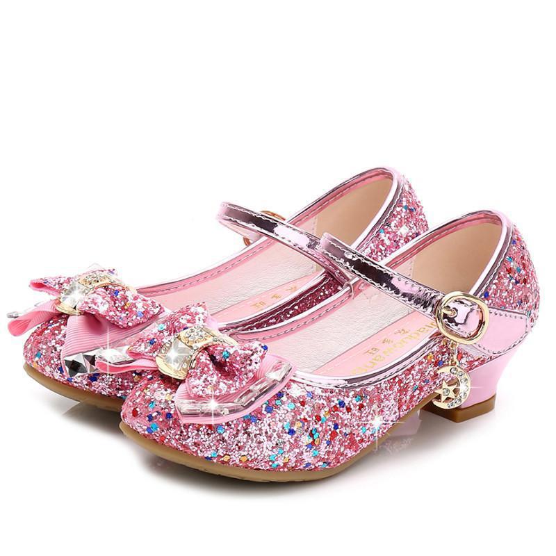High Heels &amp; Classic Bow Kids Girls Party Shoes childrensterritory