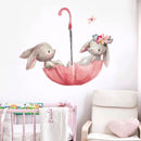Bunny in Love Pink Wall Decals for Baby Girls Room childrensterritory