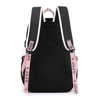 Kids/Teen Canvas School Bag/Backpack With USB Port childrensterritory