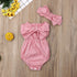 Sleeveless Striped Baby Girl Bodysuits with Headband childrensterritory