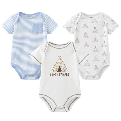 3 Pieces Baby Unisex Cotton Rompers/Jumpsuits childrensterritory
