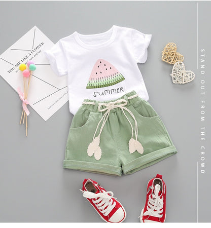 Toddler Girls 2pcs Printed Cotton Outfit Set childrensterritory