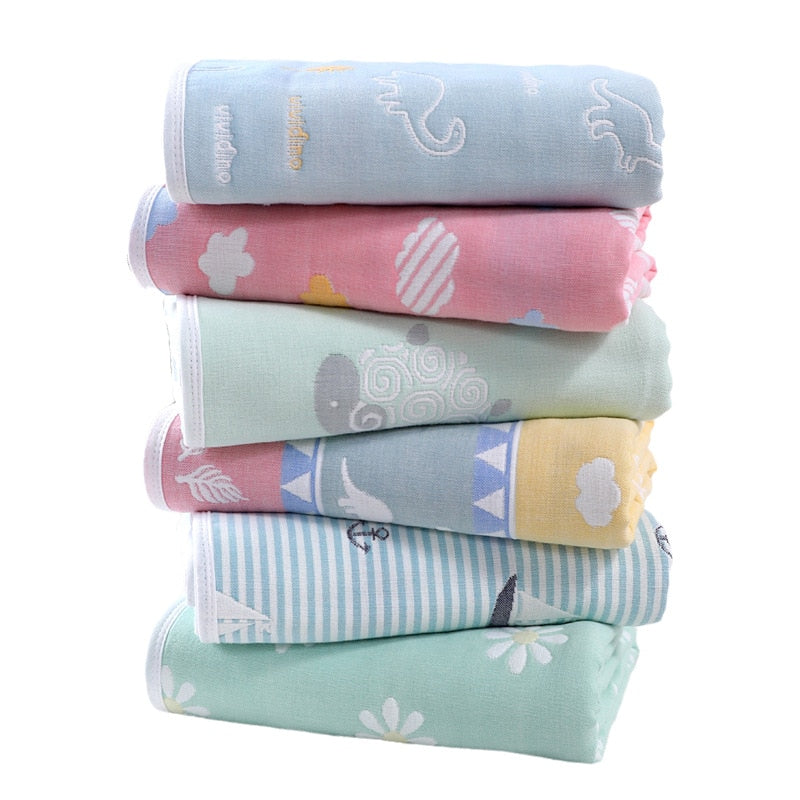 6 Layer Cotton Muslin Baby Blankets Carriage Quilt childrensterritory