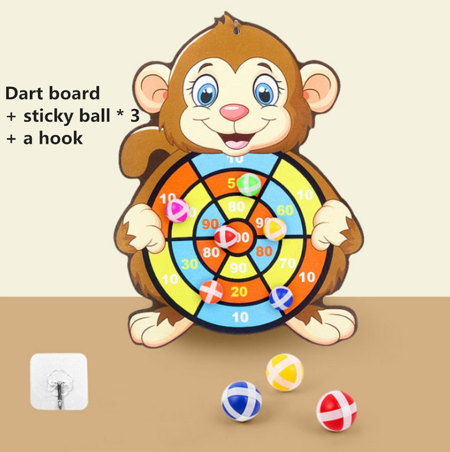 Cartoon Animal Dart Board Game with Sticky Balls for Kids childrensterritory