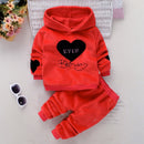 Baby Girls Letter Print Hooded Tracksuit Set childrensterritory