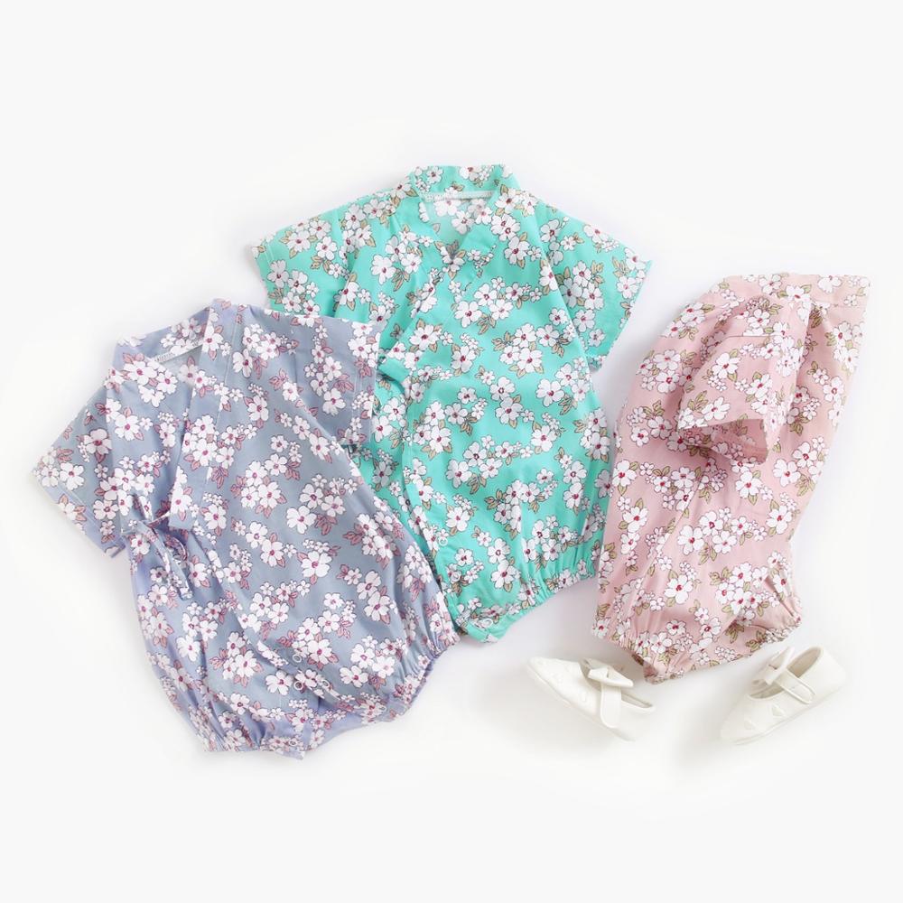 Baby Boys Girls Floral Cotton Bodysuits for Summer childrensterritory