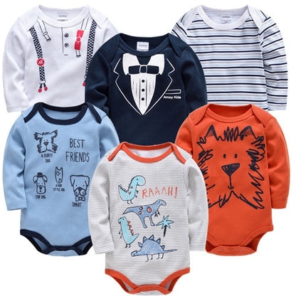 Baby Boys/Girls Cartoon Printed Soft Bodysuits childrensterritory