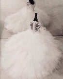 Lace Pearls Applique Flower Girl Dress for Wedding/Communion childrensterritory