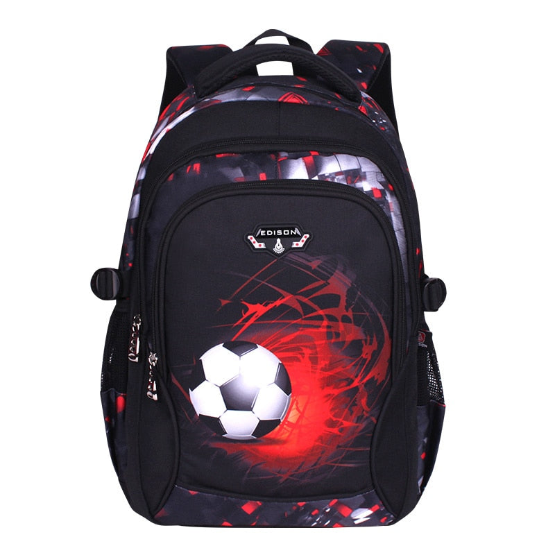 3D Football Print Kids Anime School Backpack Travel Bag childrensterritory
