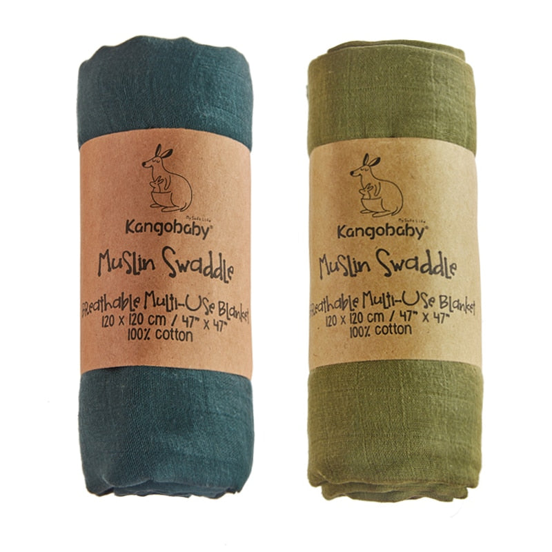 2 Pieces Pack Muslin Cotton Baby Swaddles/Blankets childrensterritory