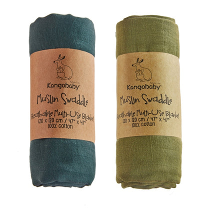 2 Pieces Pack Muslin Cotton Baby Swaddles/Blankets childrensterritory
